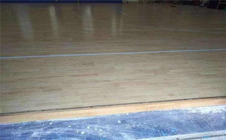 欧氏拼接板木地板篮球馆单层龙骨结构